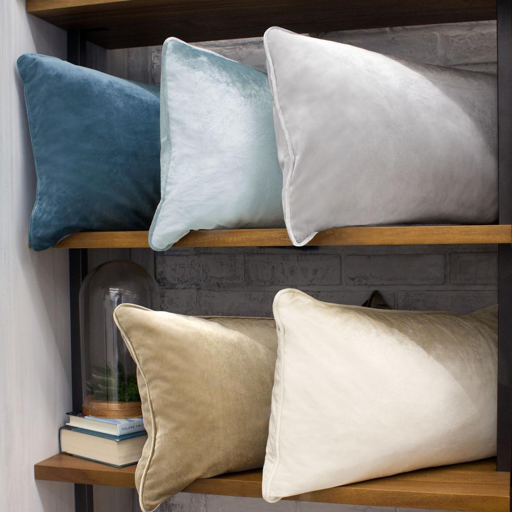 Jean Pierre Lucas Taupe Lumbar Velvet 2Piece Decorative Pillow Set