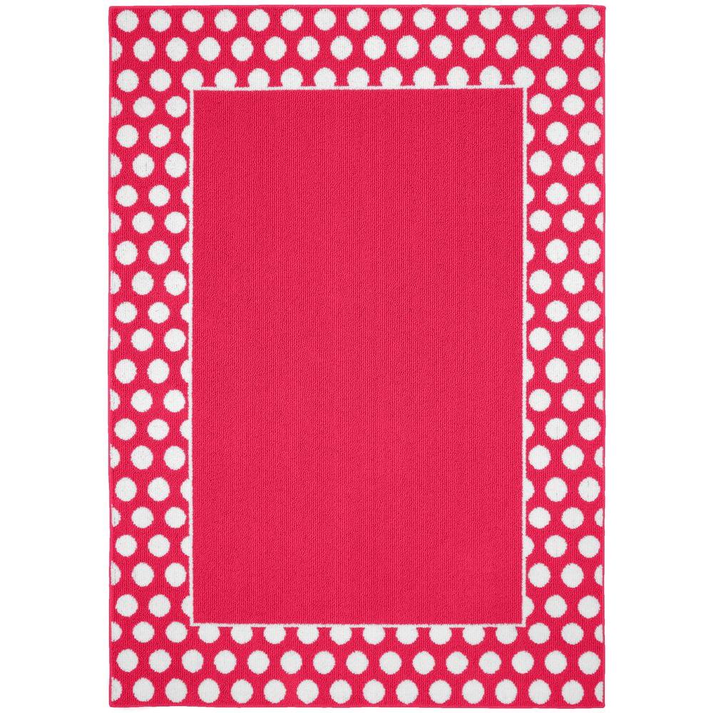 Polka Dot 5 X 7 Area Rugs The Home Depot Polka Dot Frame Pink White 5 Ft X 7 Area Rug