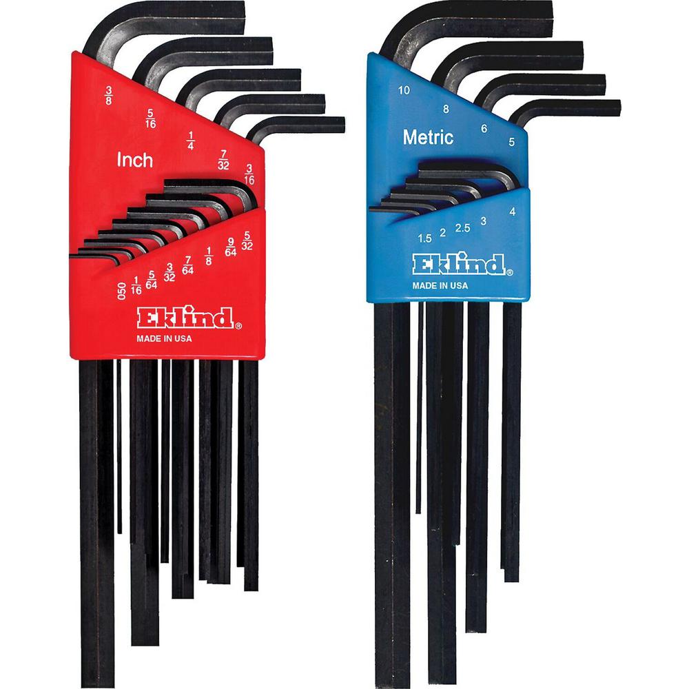 Eklind Fold-up Metric Hex Key Set Allen Wrench 2mm 2.5mm 3mm 4mm 5mm 6mm 8mm USA