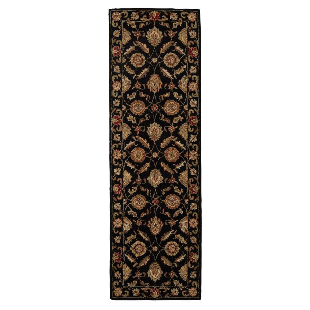 Jaipur Rugs Jet Black 3 ft. x 12 ft. Oriental Runner RugRUG111666