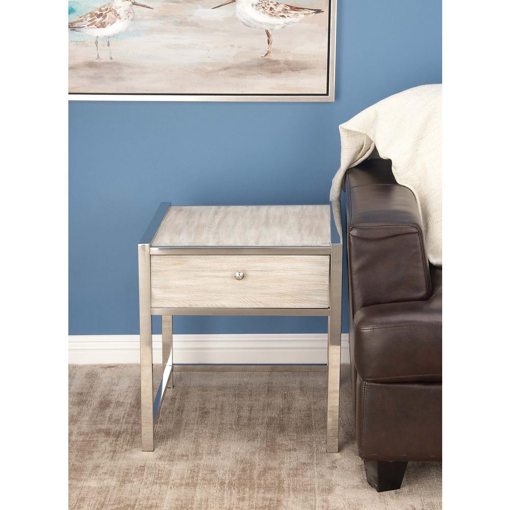 Litton Lane Modern Contemporary Wood And Stainless Steel