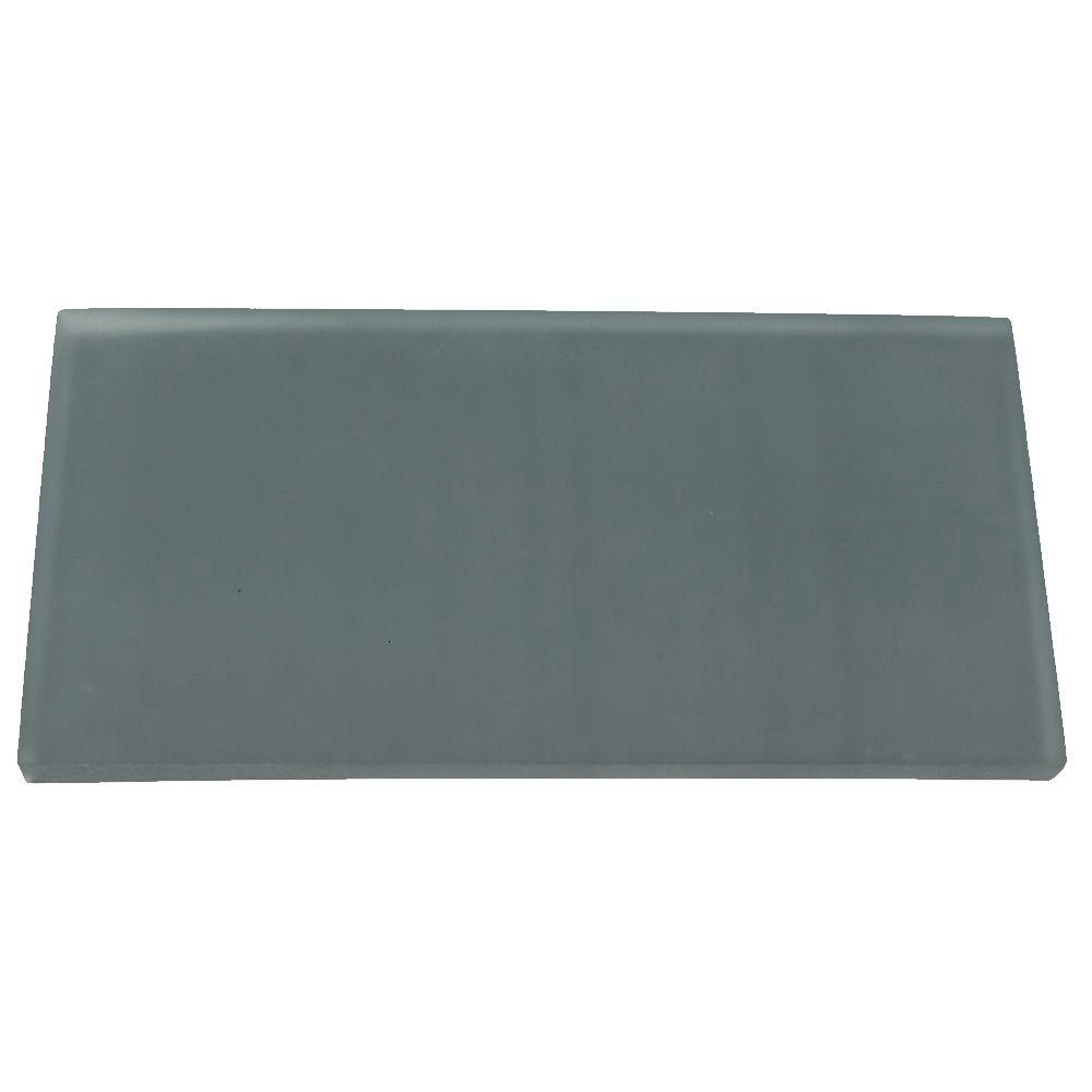 Ivy Hill Tile Contempo Blue Gray Frosted Glass Tile - 3 in. x 6 in