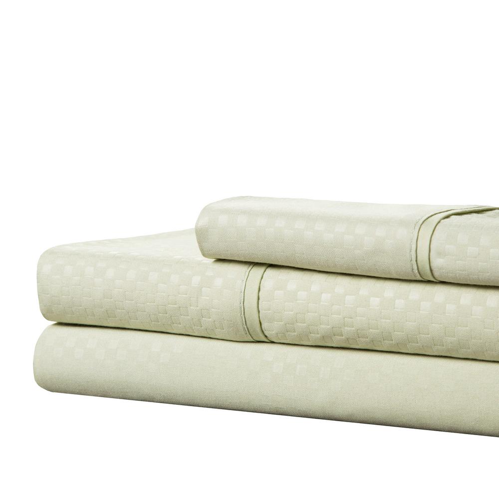 Lavish Home Embossed 3Piece Sage 90 GSM Microfiber Twin XL Sheet Set