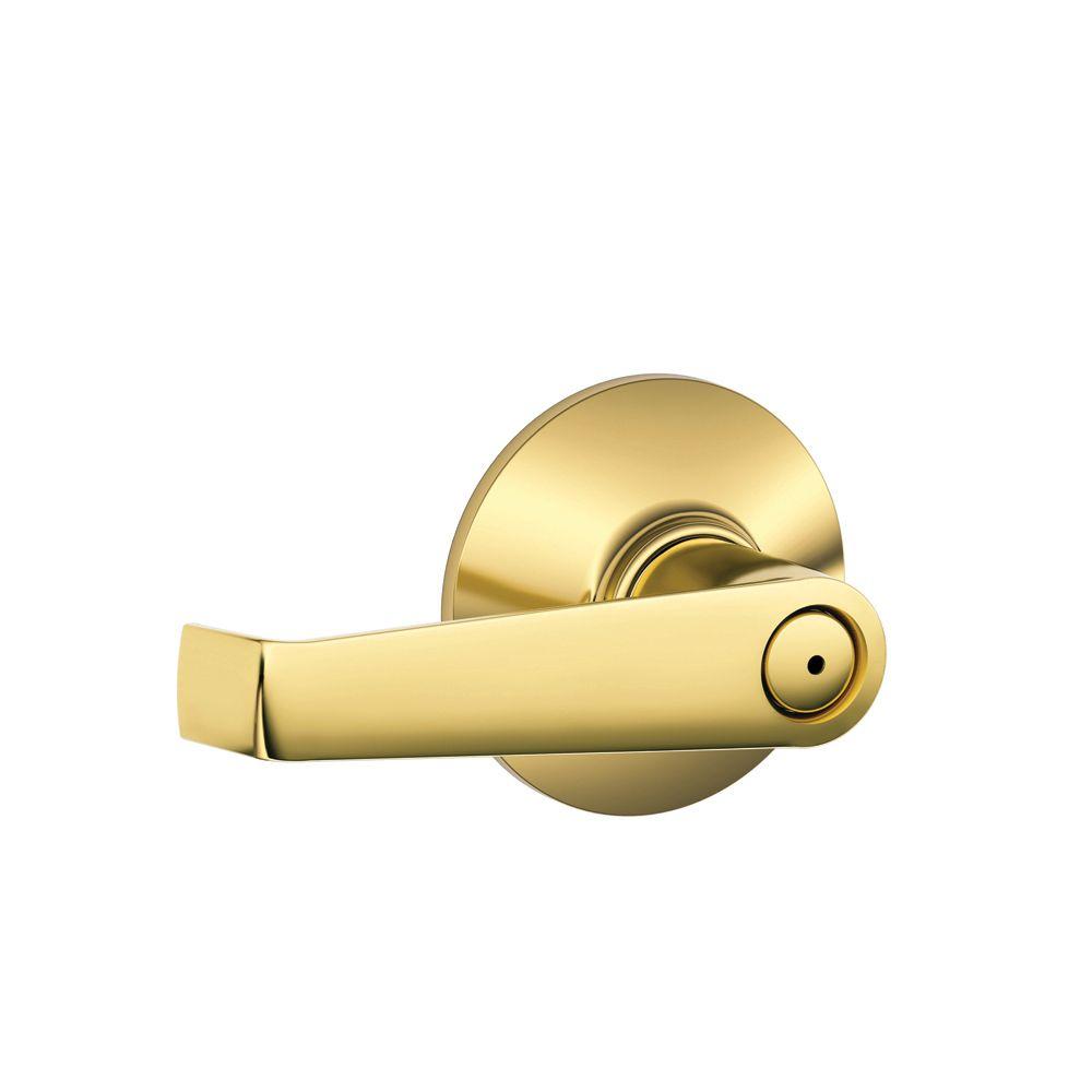 Schlage Elan Series Bright Brass Bed and Bath Door Lever-F40 ELA 605 ...