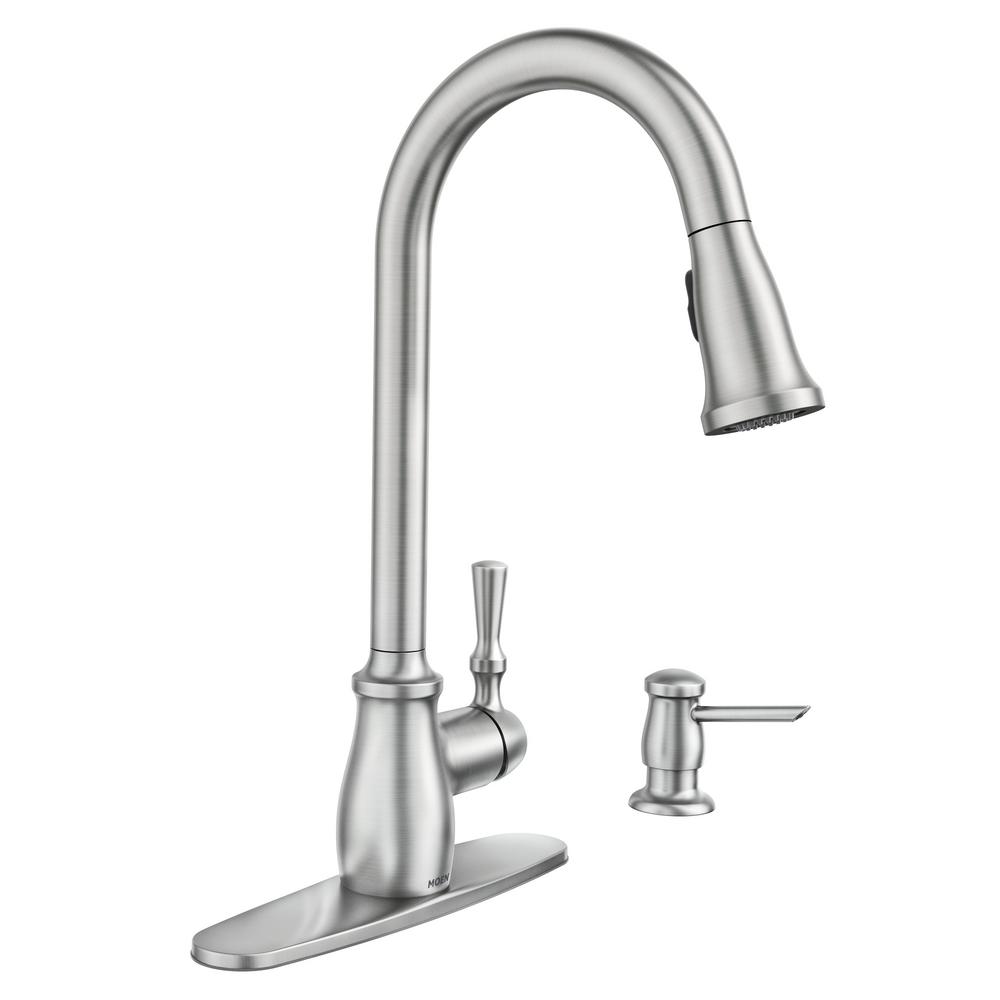 MOEN Kaden SingleHandle PullDown Sprayer Kitchen Faucet with Reflex