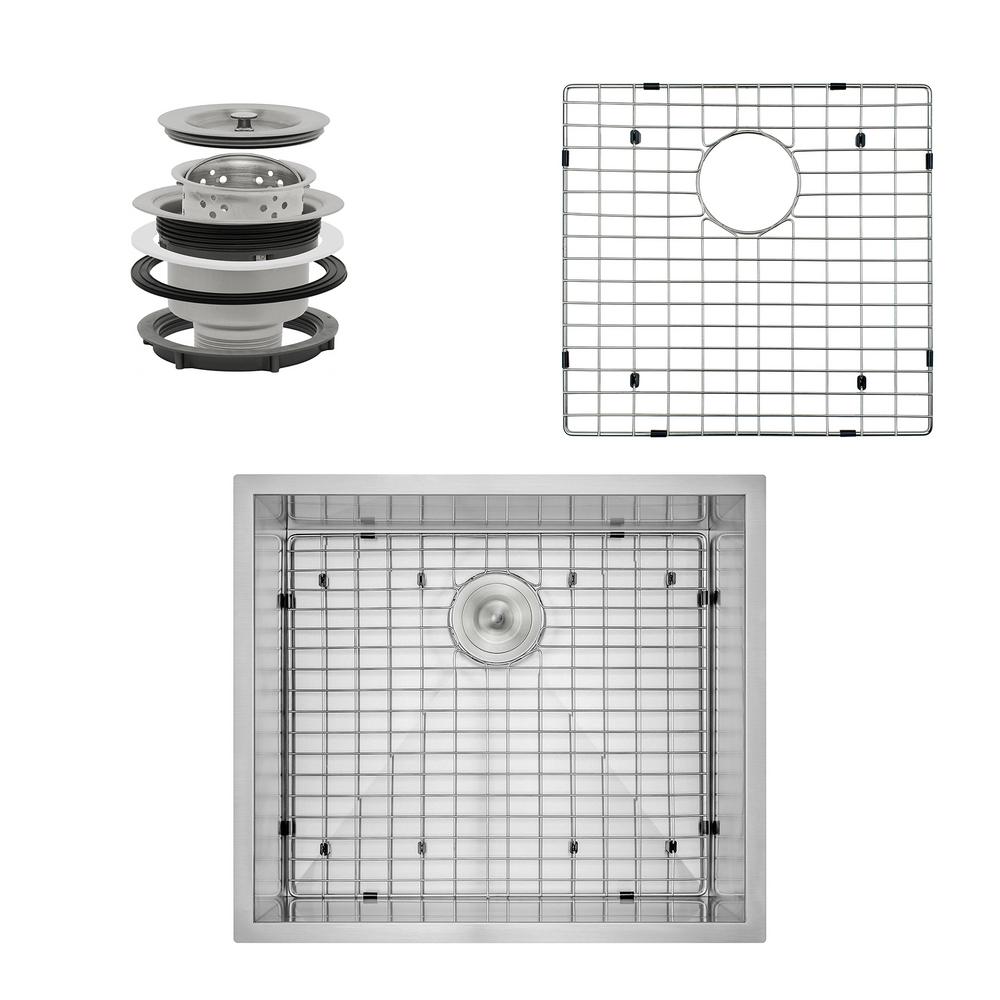AKDY Handcrafted AllinOne Undermount Stainless Steel 25 in. x 22 in