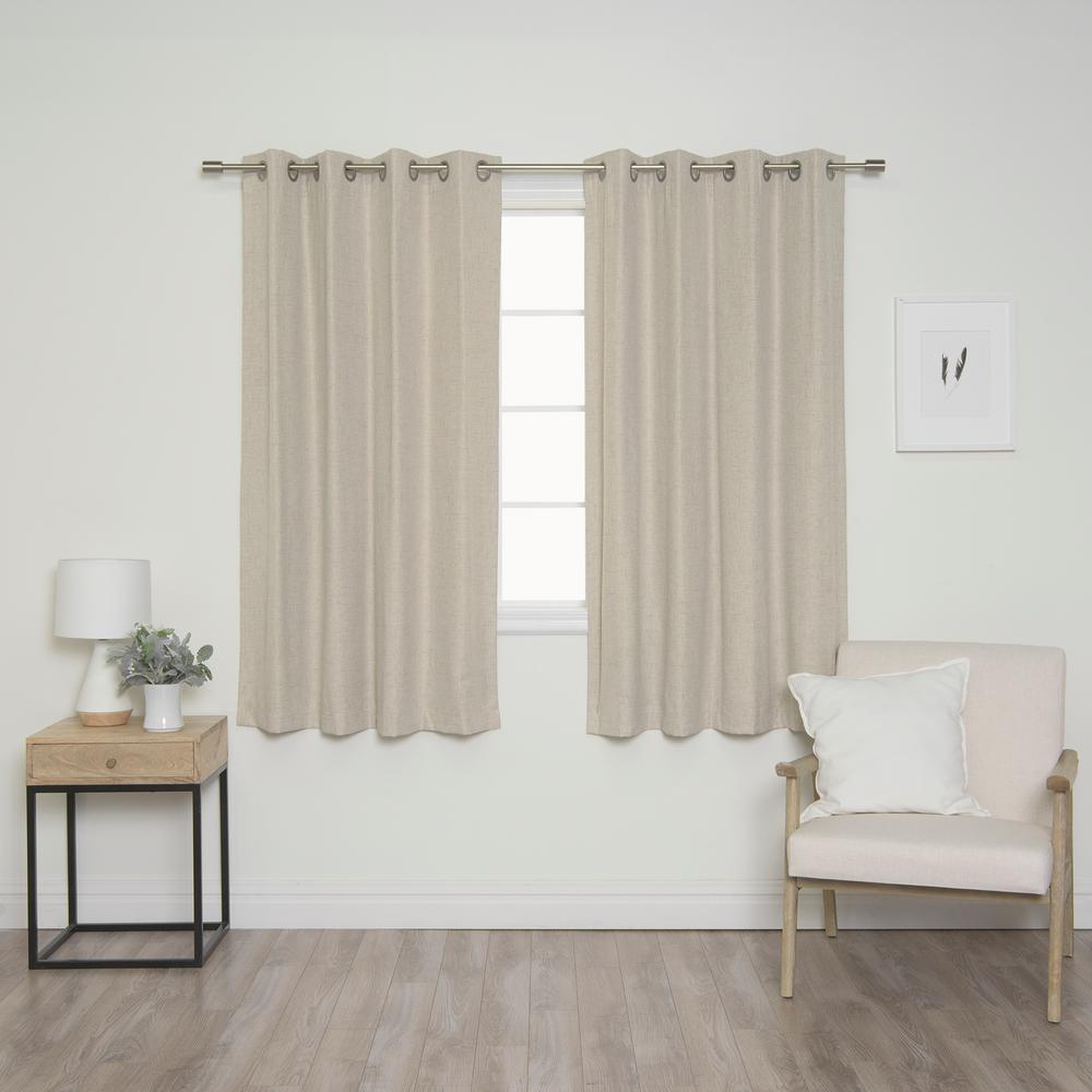 Best Home Fashion Linen Look 52 In W X 63 In L Grommet Curtains