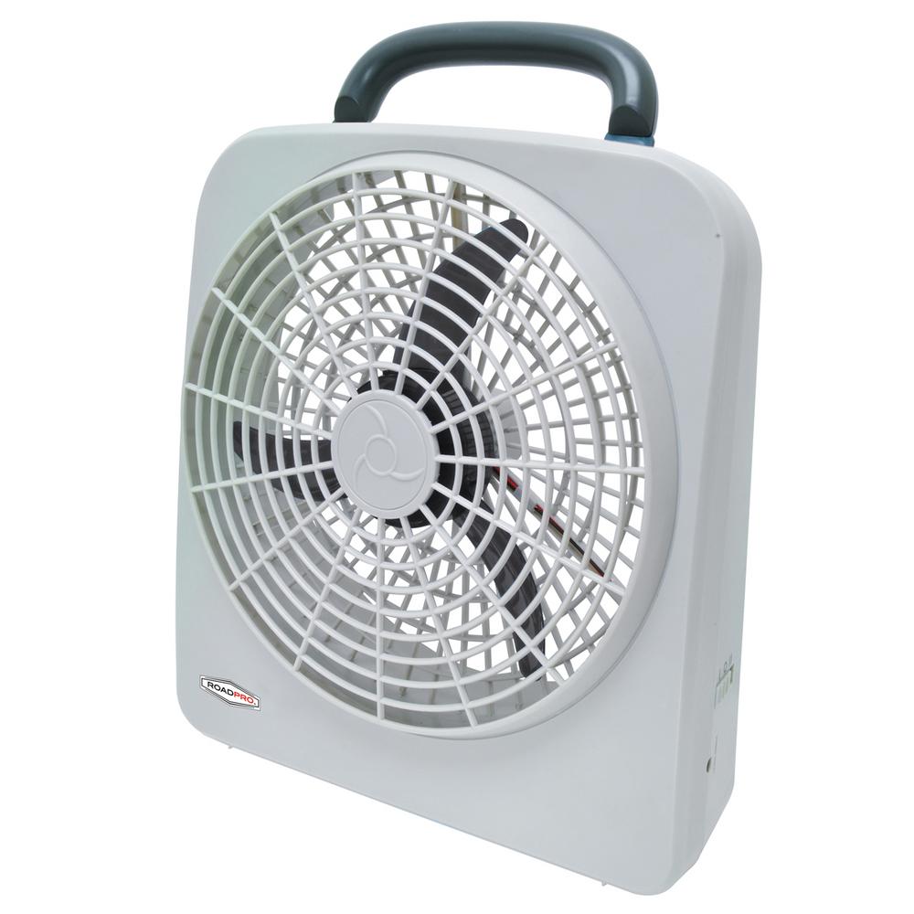 Roadpro 10 Portable Fan With Dual Power Options Of 12 Volt Or D Cell Batteries Rp8000 The Home Depot