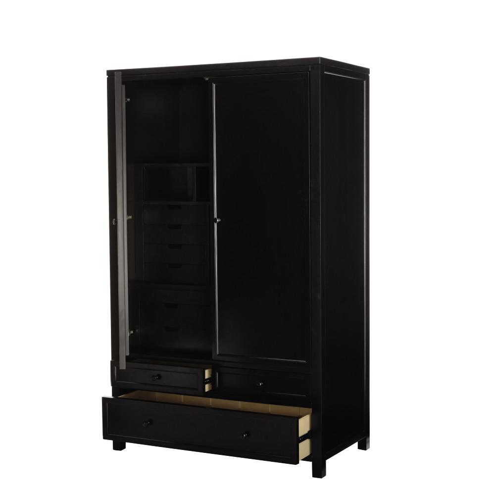 Martha Stewart Living Craft Space Silhouette Black Craft Hutch with 2 Doors and 9 Drawers (72 in ...