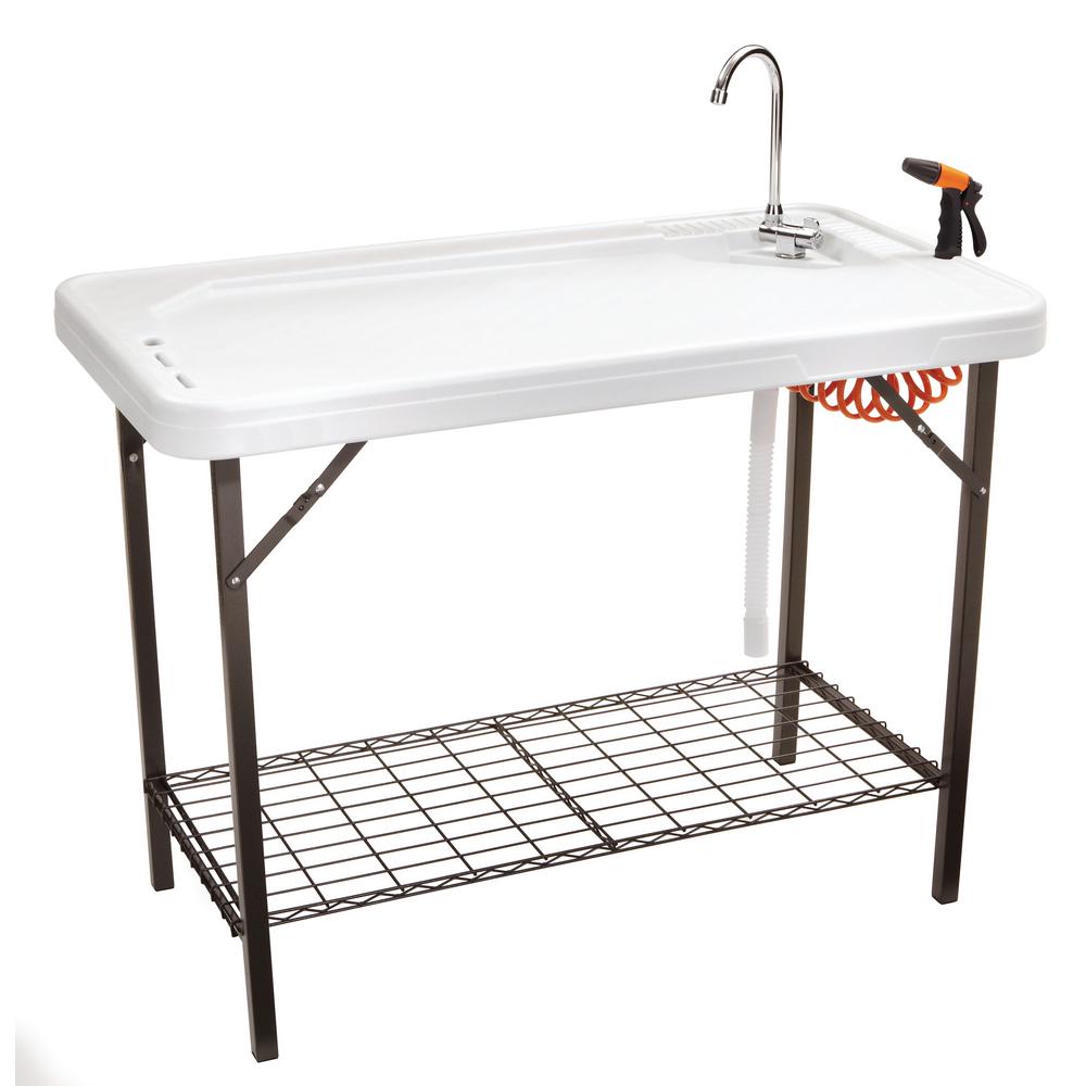 Sportsman Folding Fish Table With Faucet Fishtable Deluxe Cleaning Table