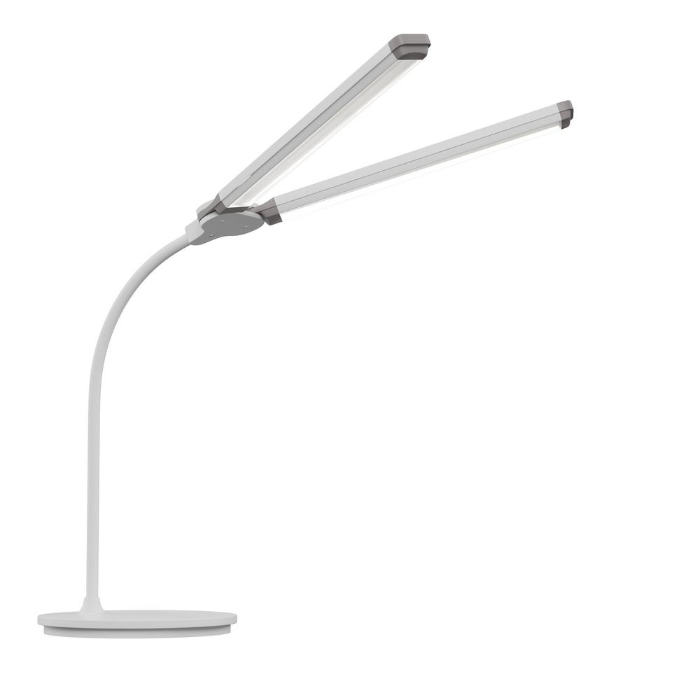 Lavish Home 15 5 In Dual Light Foldable Led Gooseneck Desk Lamp With Dimming