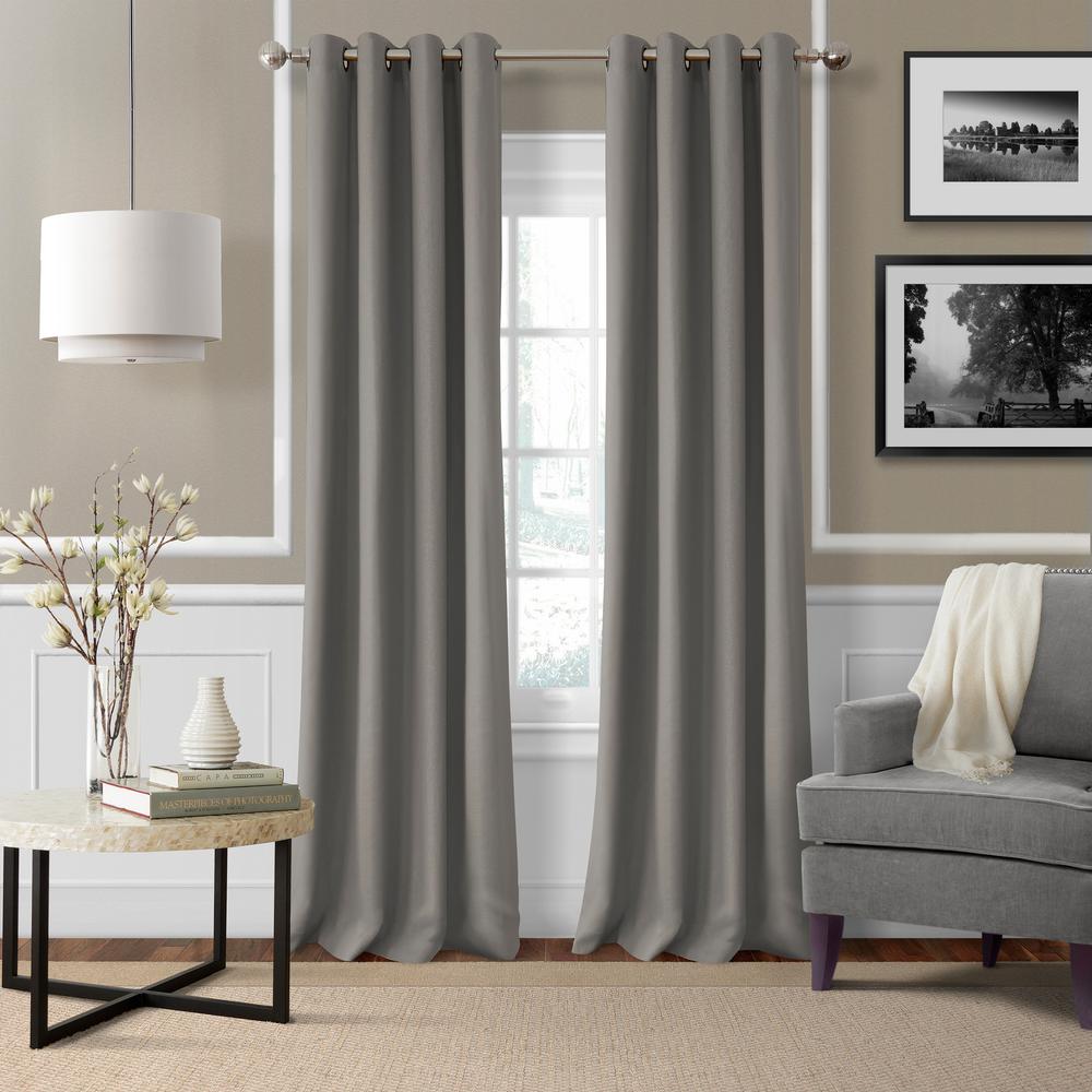 Elrene Essex Solid Light Filtering Window Curtain 63834gry The