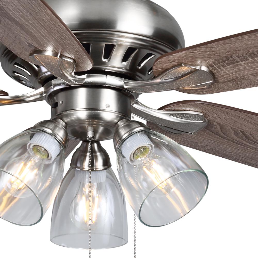 Hampton Bay Rockport 52 in. LED Brushed Nickel Ceiling Fan with Light