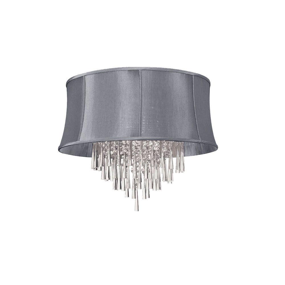 26 0 Lighting The Home Depot Catherine 8 Light Halogen Polished Chrome Chandelier With Steel Shades