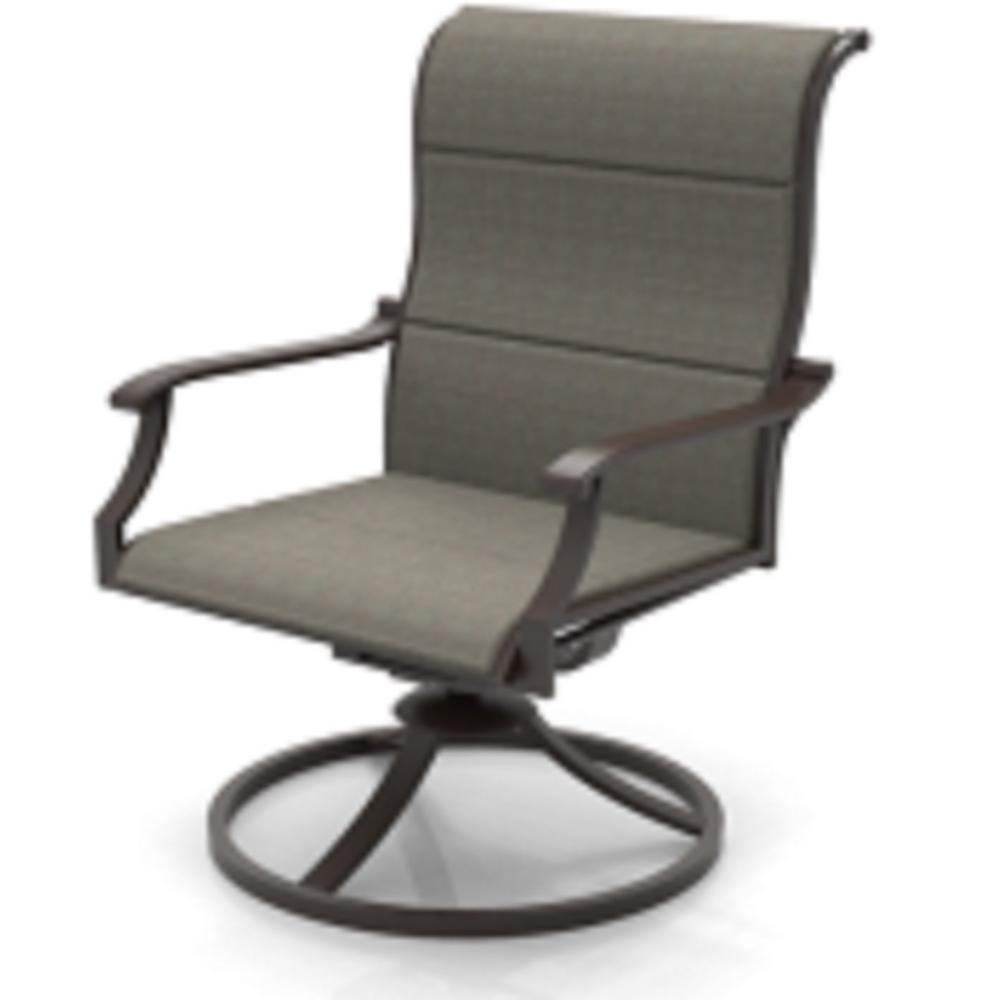 Hampton Bay Riverbrook Espresso Brown 5-Piece Padded Sling Steel Outdoor Dining Chairs (4-Pack)