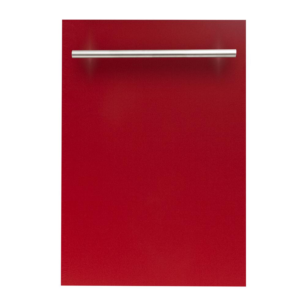 ZLINE Kitchen and Bath 18 in. Top Control Dishwasher in Red Gloss with