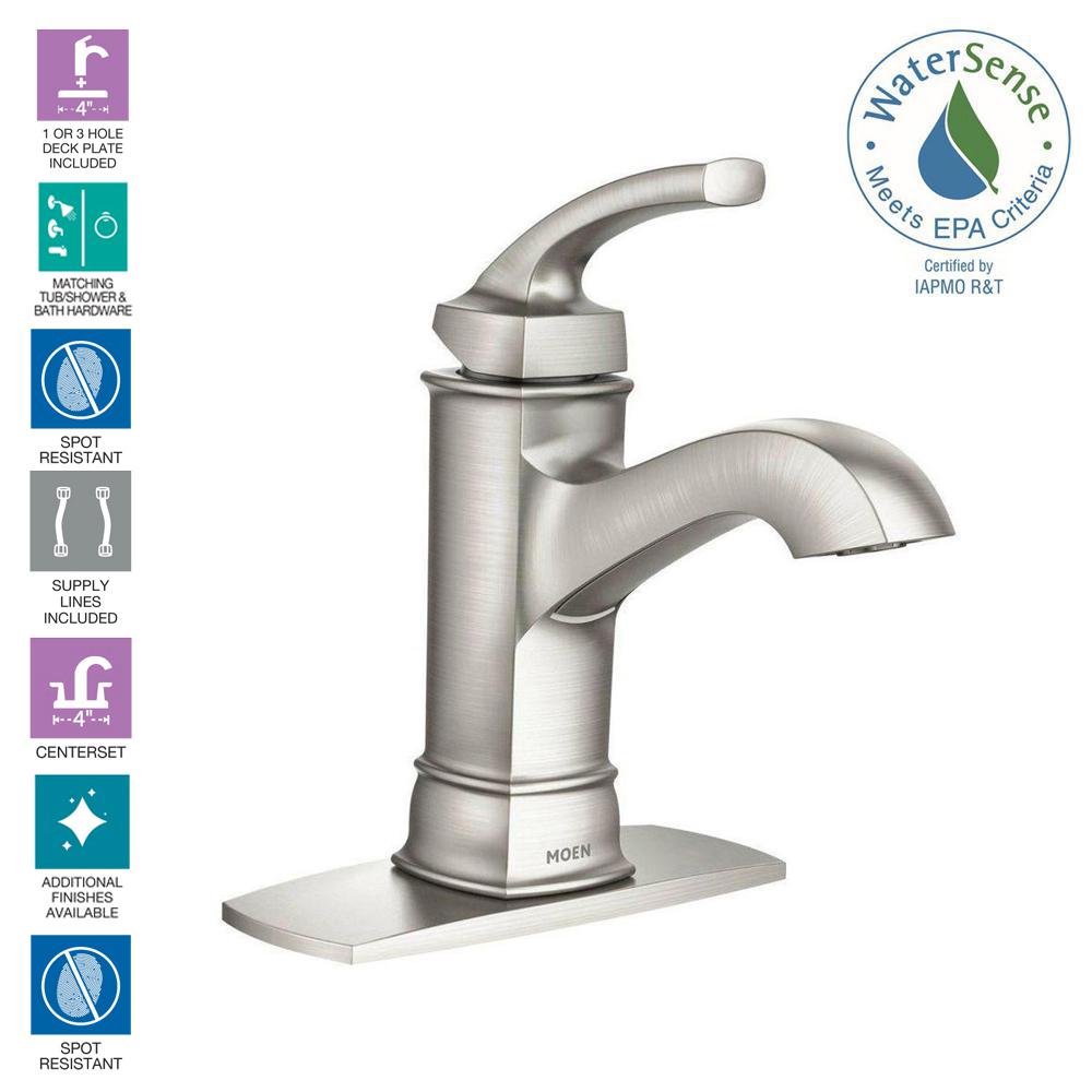 Moen Hensley Single Hole Single Handle Bathroom Faucet In Spot
