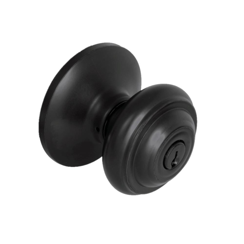 Defiant Madrid Matte Black Keyed Entry Door Knob Tdxk00b The