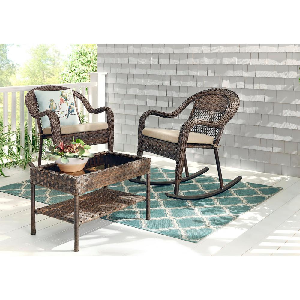 Highwood Weatherly Weathered Acorn Recycled Plastic Outdoor Rocking Chair Ad Rkch2 Ace The Home Depot