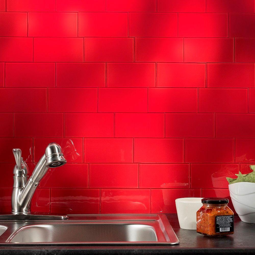 Aspect 6 In X 3 Wild Strawberry Glass Decorative Wall Tile 8 Aspect 6 In X 3 Wild Strawberry Glass Decorative Wall Tile 8