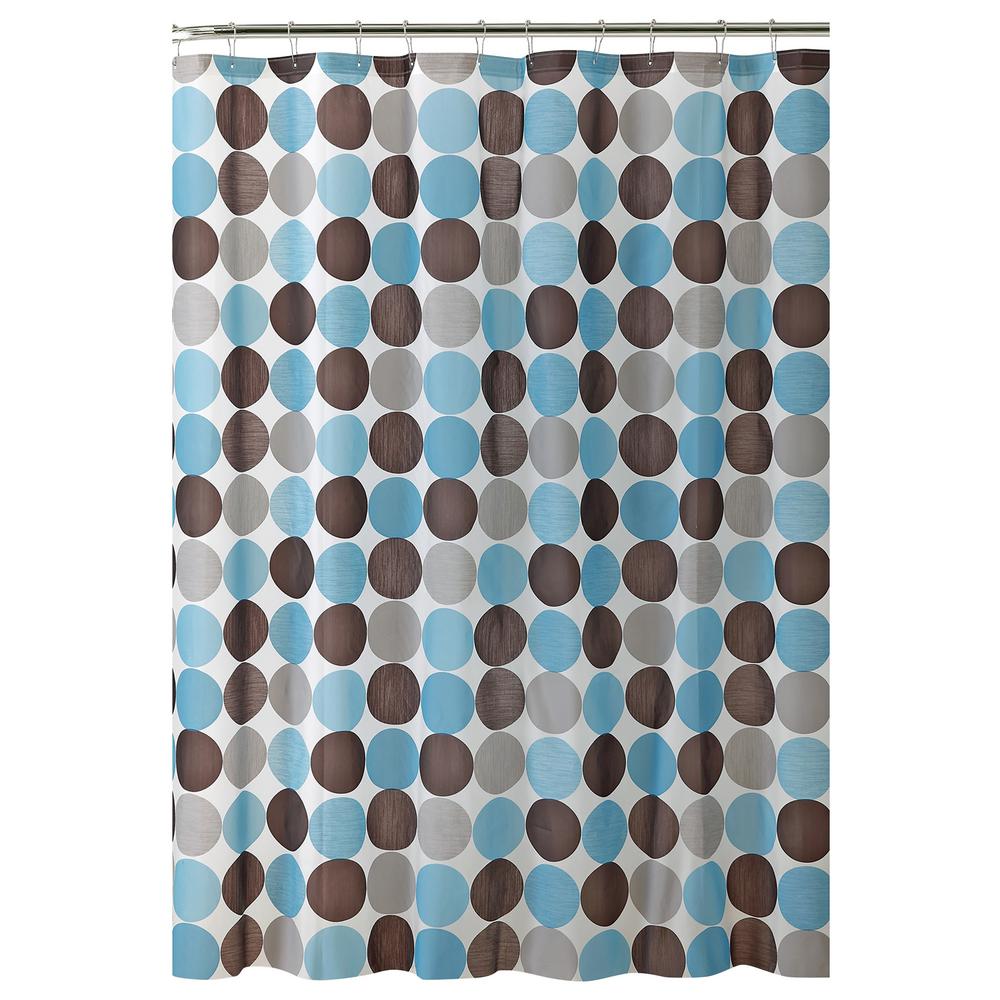 Bath Bliss 70 In X 72 13 Piece Blue Brown And Grey Circle Internet 304017694