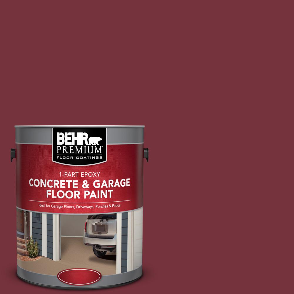 Behr Premium 1 Gal Pfc 04 Tile Red Part Epoxy Satin Interior Pfc 04 Tile Red 1 Part Epoxy Satin Interior Exterior Concrete And Garage Floor Paint 93001 The Home Depot