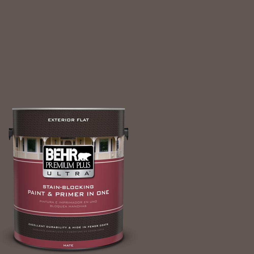 BEHR Premium Plus Ultra 5gal. N2106 Swiss Brown Flat Exterior Paint