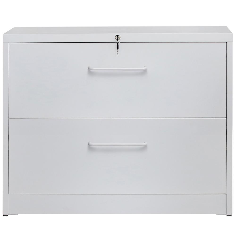 Merax Black Anti Tilt Lateral File Cabinet With 2 Drawers