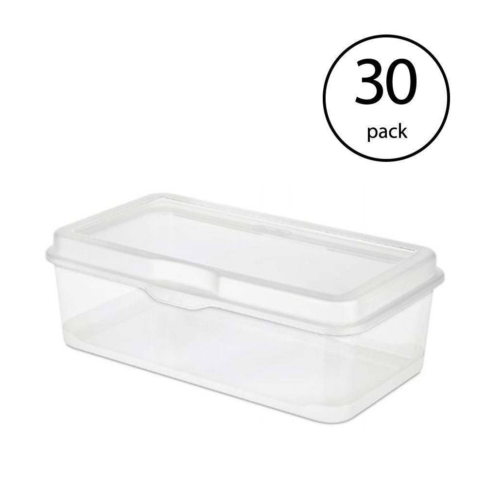 30L 30 Litre Large Size Plastic Clear Storage Box Boxes Set Container Value 130