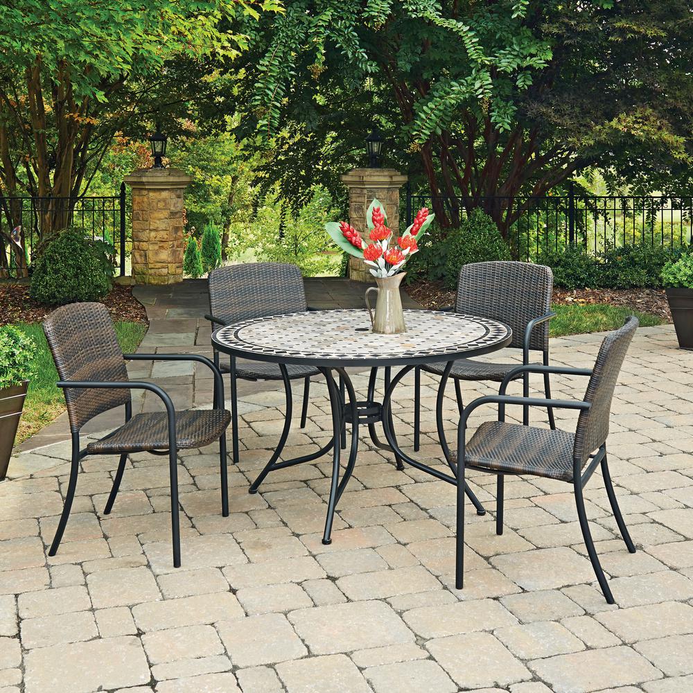 Home Styles Cottage 5-Piece Marble Outdoor Dining Set-5605-328 - The ...