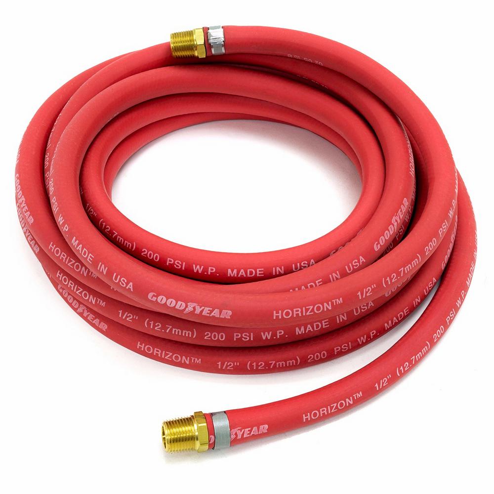 Stark 1/2 in. x 25 ft. Rubber Horizon Air Hose, Red43513 The Home Depot