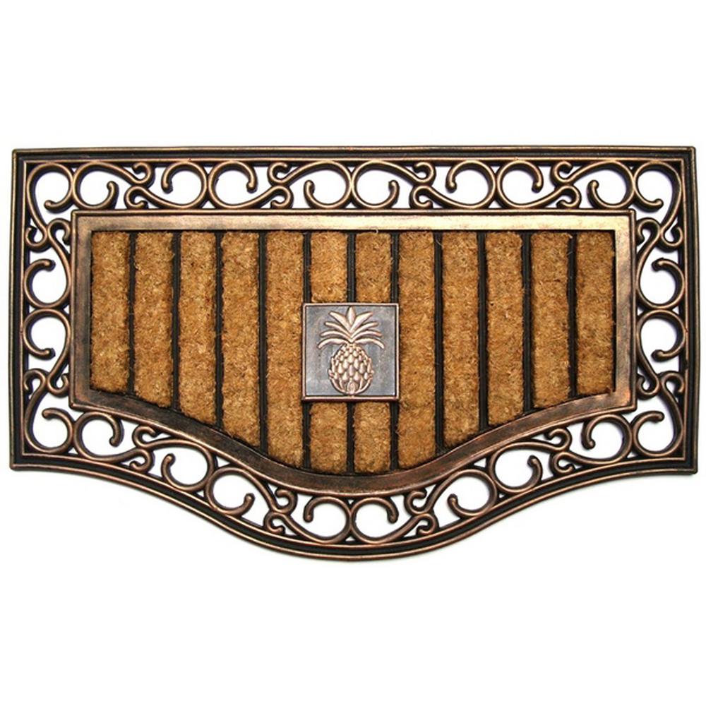 A1HC First Impression Pineapple Copper 18 in. x 30 in. Rubber and Coir