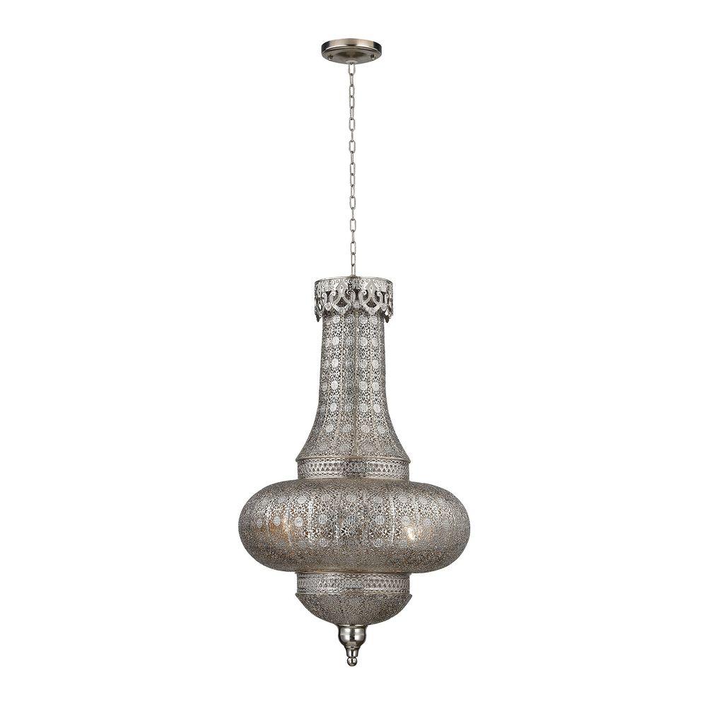 Titan Lighting Pierced Metalwork 1 Light Nickel Hanging Pendant Tn Pierced Metalwork 1 Light Nickel Hanging Pendant