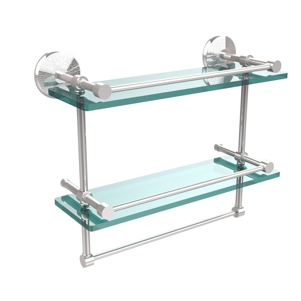 2 tier glass bathroom shelf