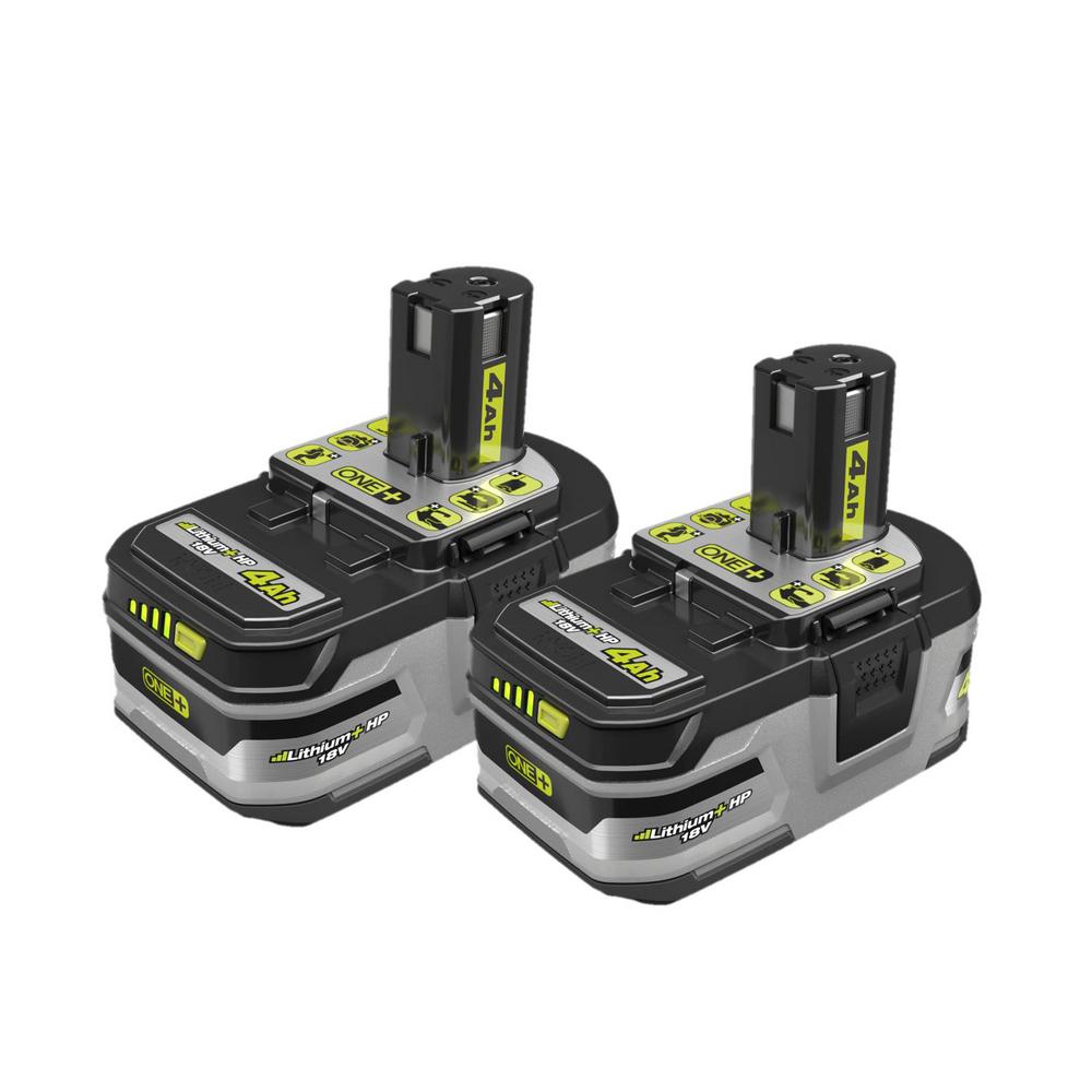 RYOBI 18-Volt ONE+ Lithium-Ion LITHIUM+ HP 4.0 Ah High Capacity Battery (2-Pack)