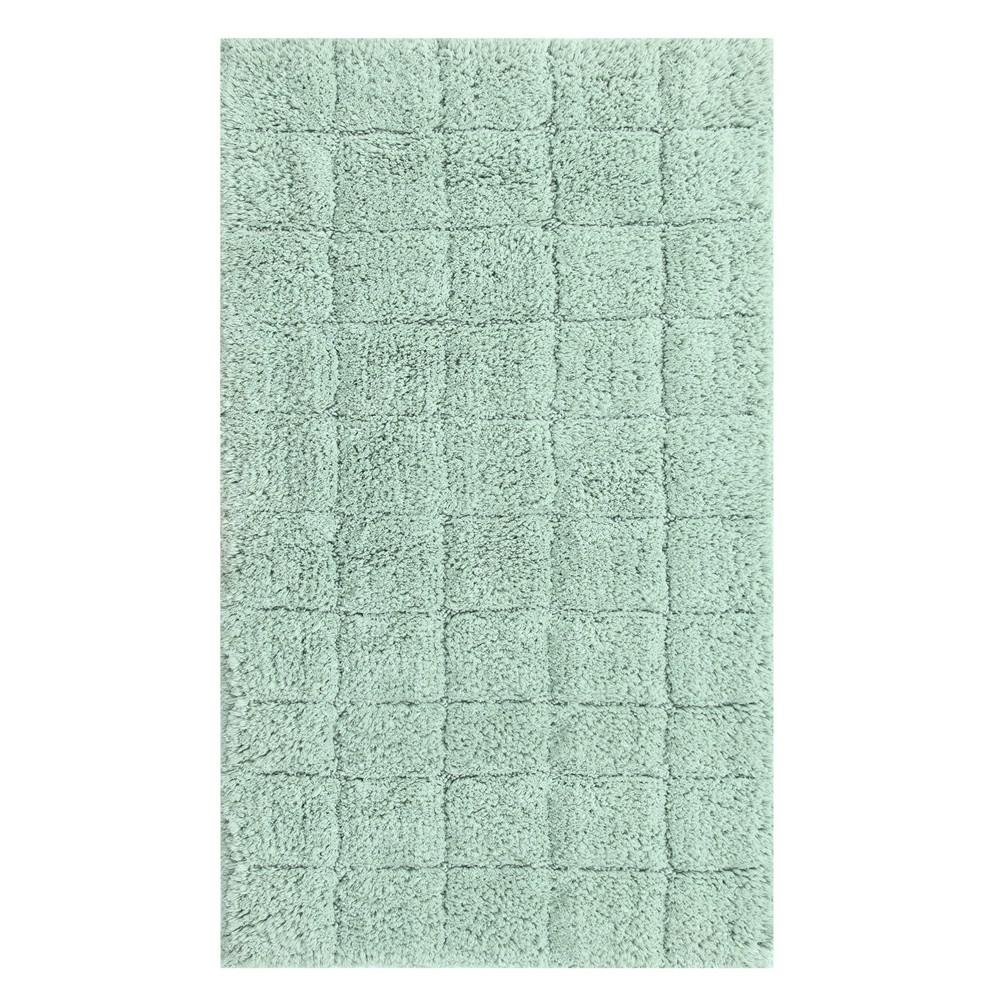 CASTLE HILL LONDON Summer Tile 21 in. x 34 in. Light Sage Bath Rug