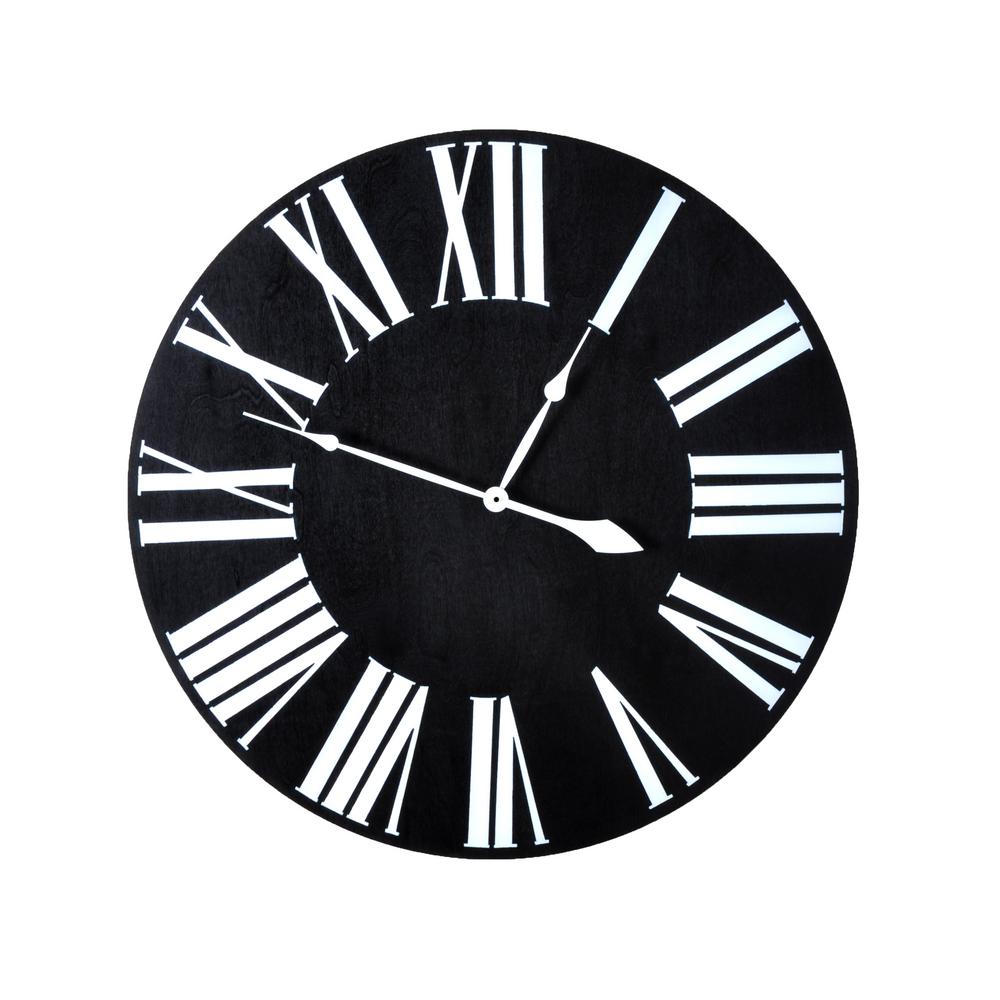 BrandtWorks 50 in. Oversized Ebony farmhouse wall clockECC050 The