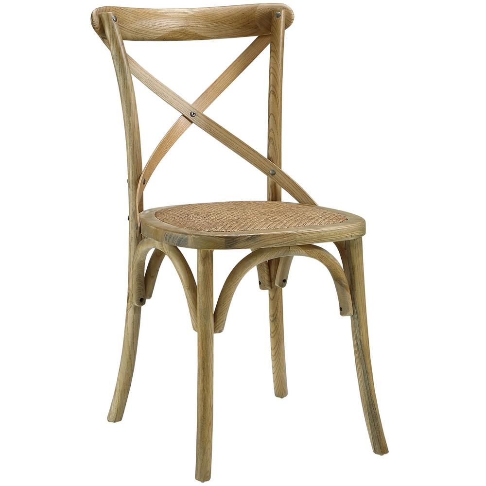 Brown Side Chair Cross Back Dining Chairs Kitchen Gear Natural Dining Side Chair