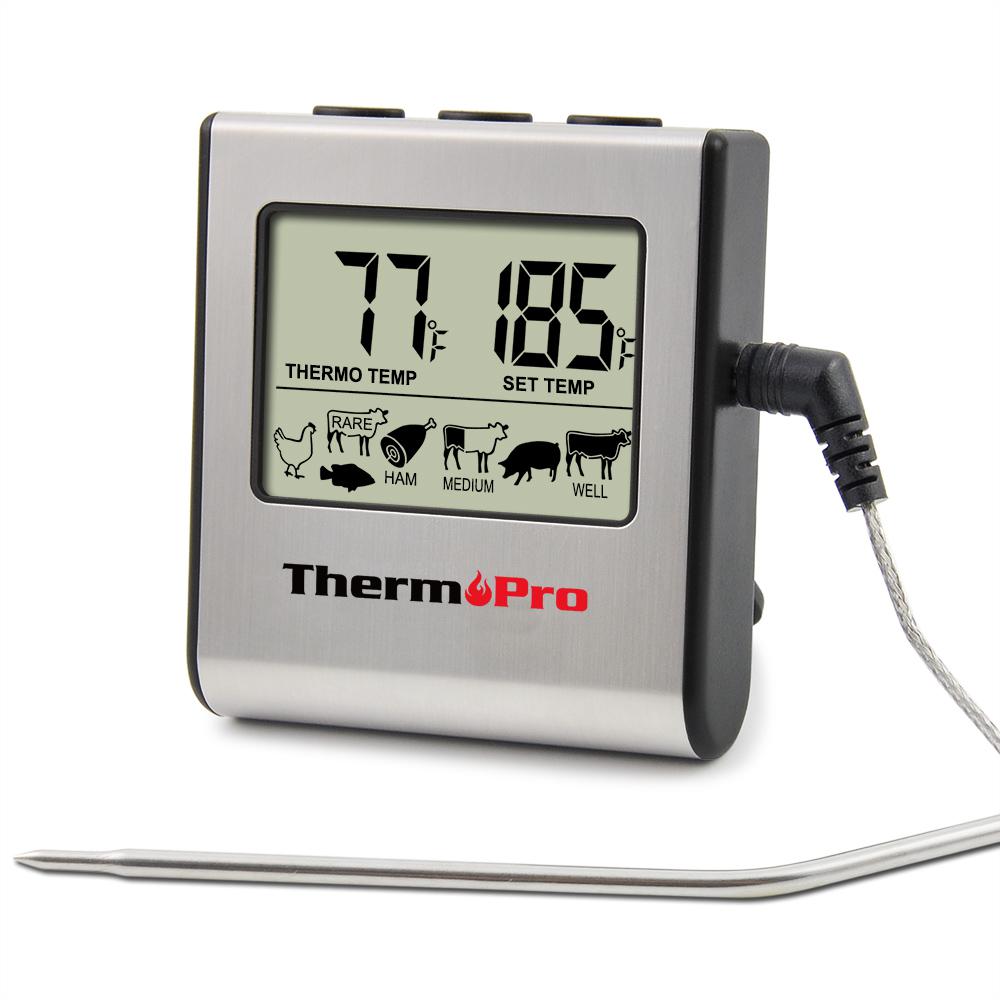 BLACK Red Digital Food Thermometer LCD Meat Probe Kitchen Cooking BBQ Turkey