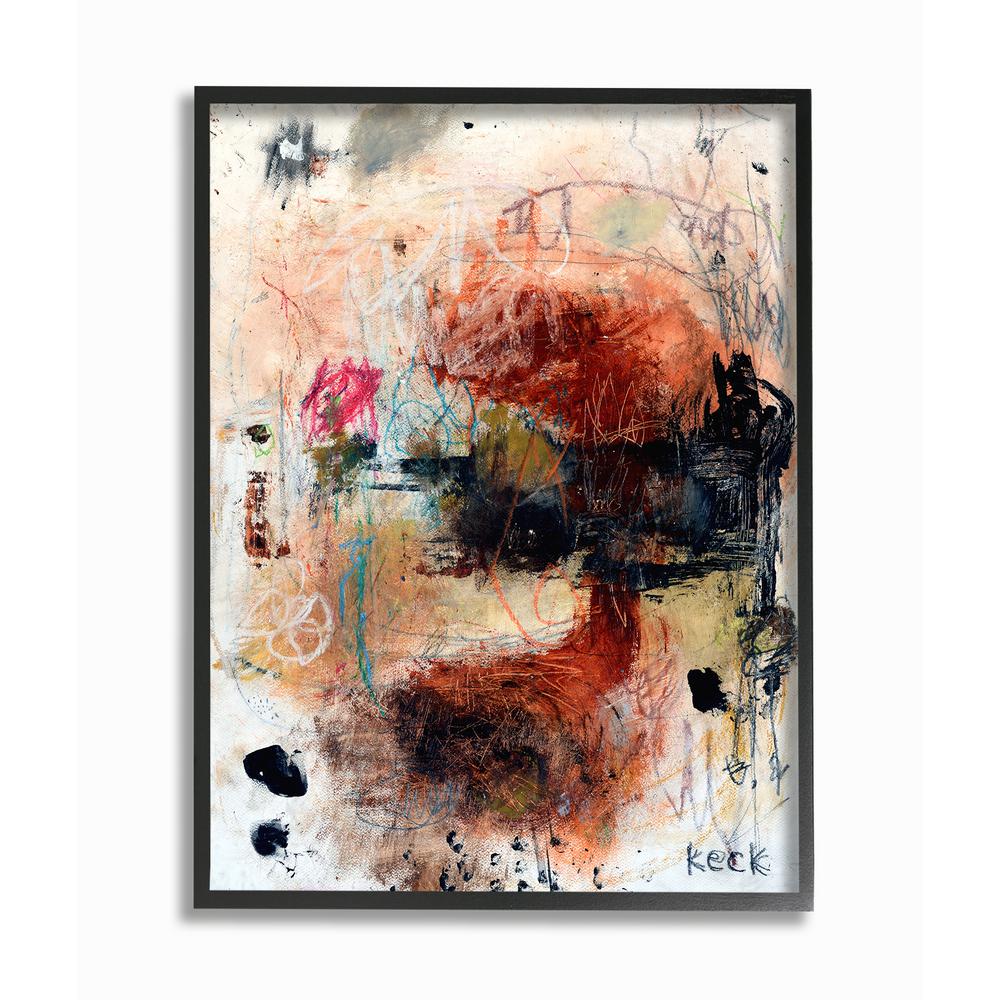 24 In X 30 Black And Red Multimedia Abstract Painting With Crayon By Michel Keck Framed Wall Art 24 In X 30 Black And Red Multimedia Abstract Painting With Crayon By Michel Keck Framed Wall Art