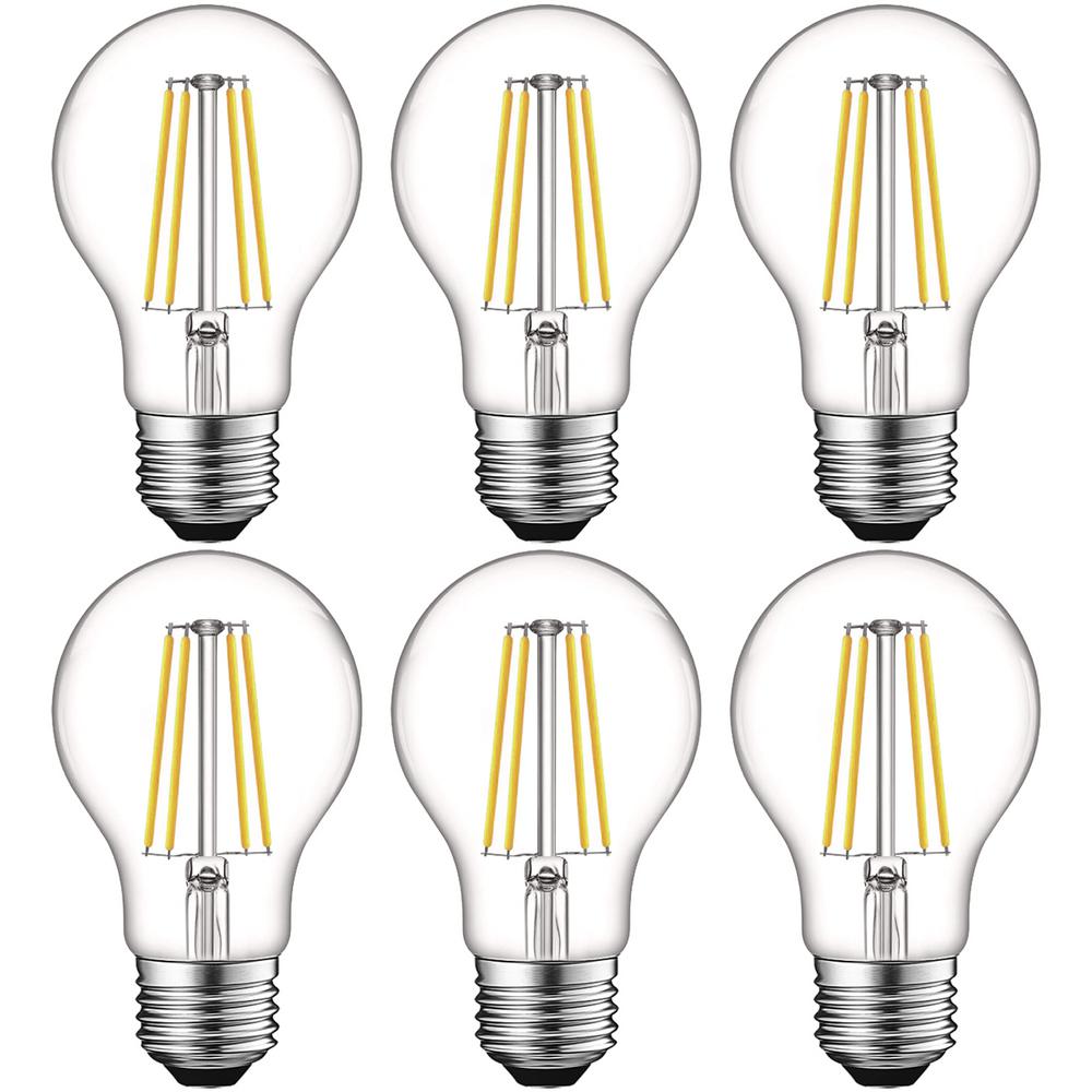 LUXRITE 60Watt Equivalent A19 Dimmable Edison LED Light Bulbs UL Listed 5000K Bright White (6 LUXRITE 60Watt Equivalent A19 Dimmable Edison LED Light Bulbs UL Listed 5000K Bright White (6
