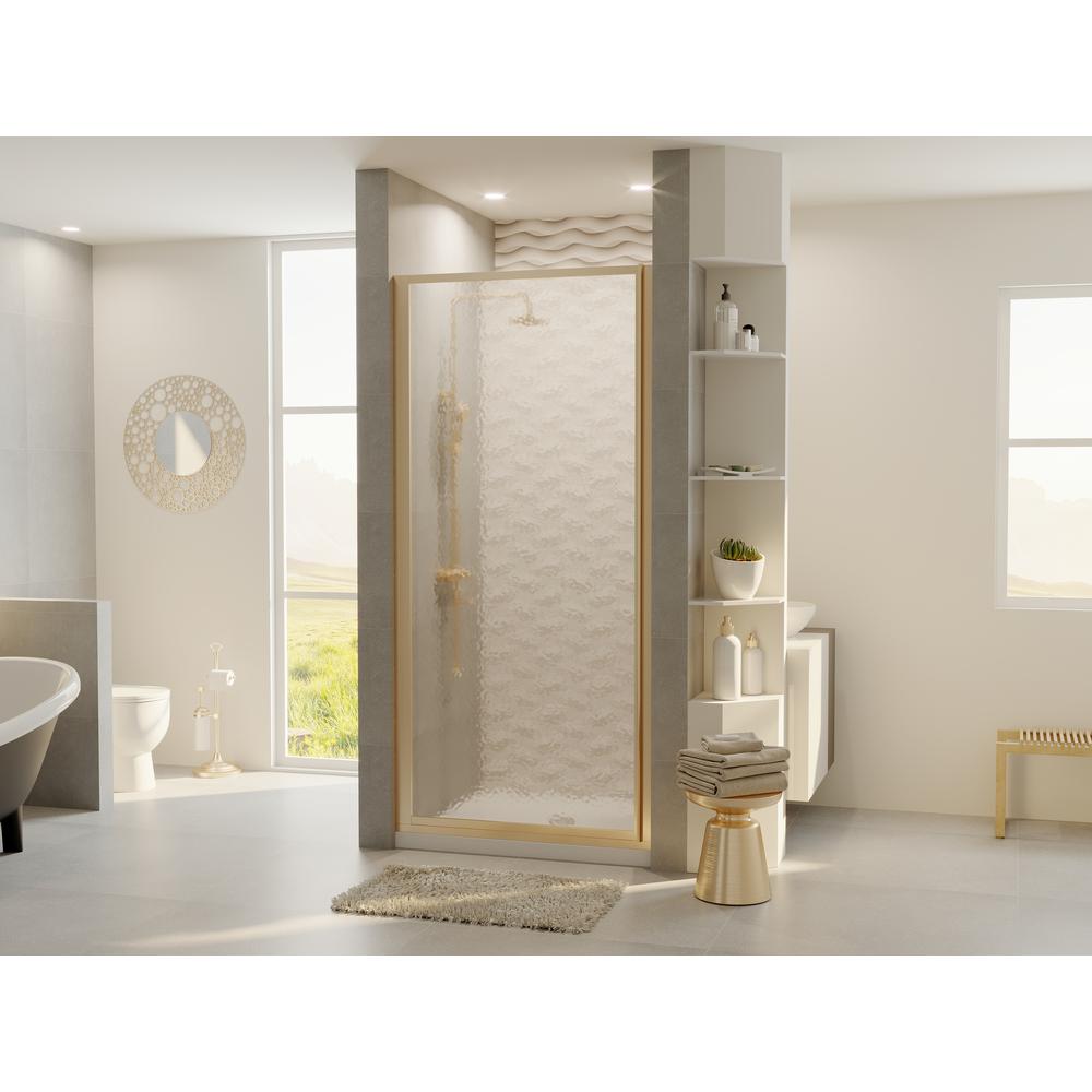 Coastal Shower Doors Legend 29 625 In To 30 625 In X 64 In Framed Hinged Shower Door In Brushed Nickel With Obscure Glass