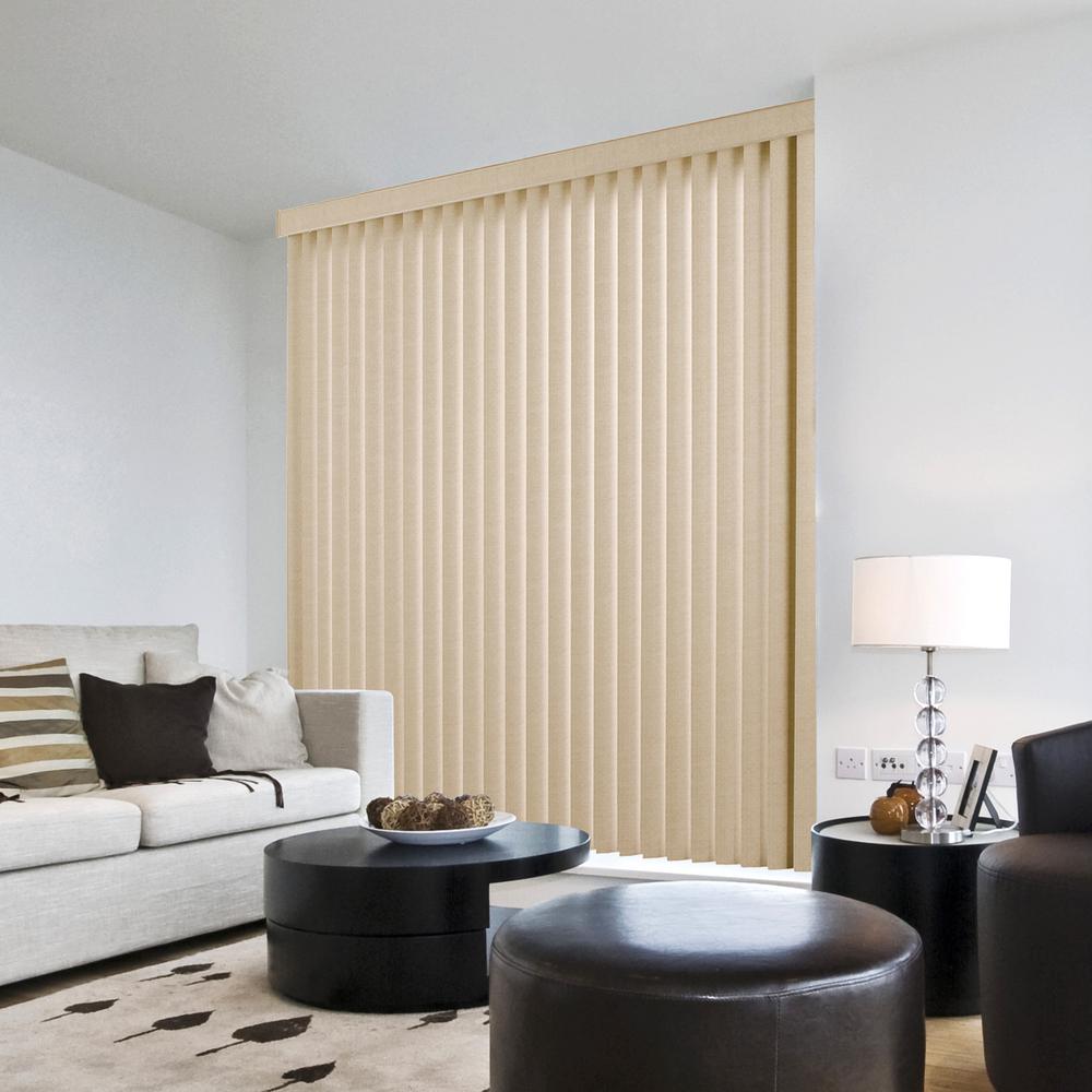 Hampton Bay 3.5 in. W x 84 in. L Textured Khaki 3.5 in. Vertical Blind