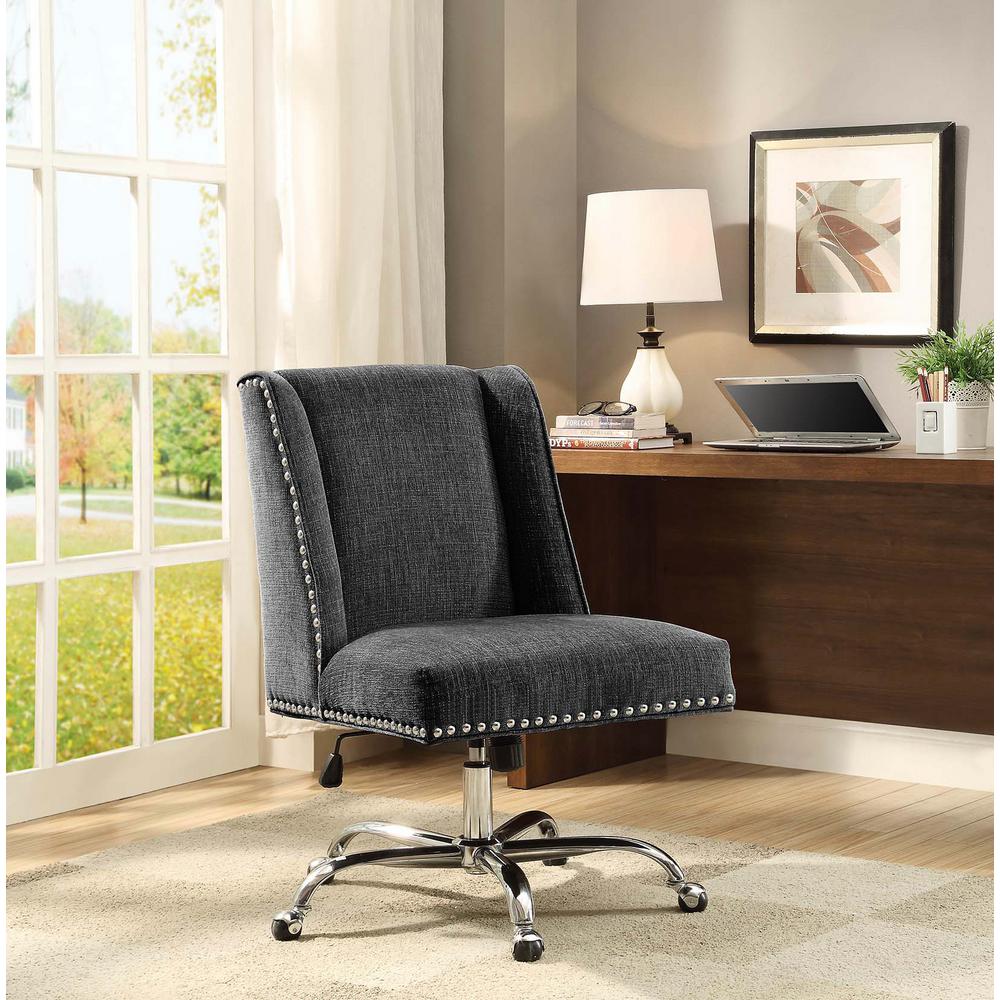 Linon Home Decor Draper Charcoal Microfiber Office Chair