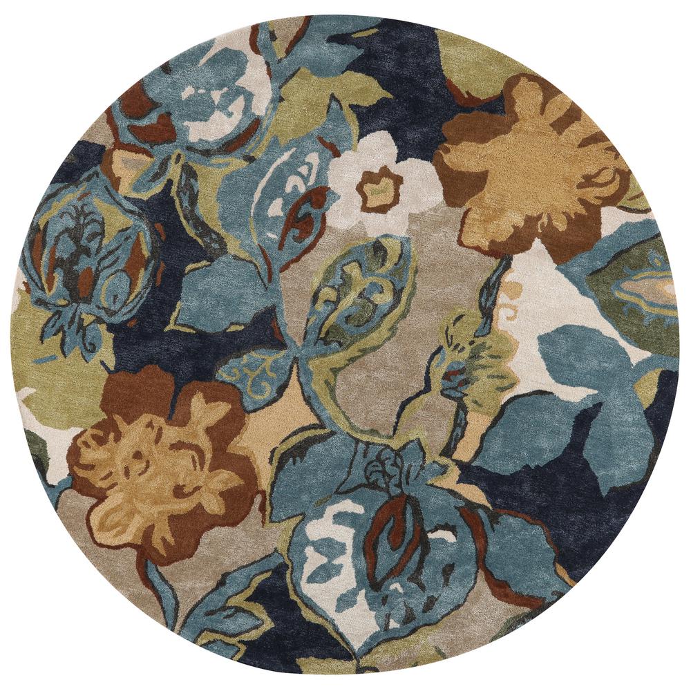 Round Home Decorators Collection Area Rugs The Depot Balcony Navy Green 8 Ft X Round Area Rug