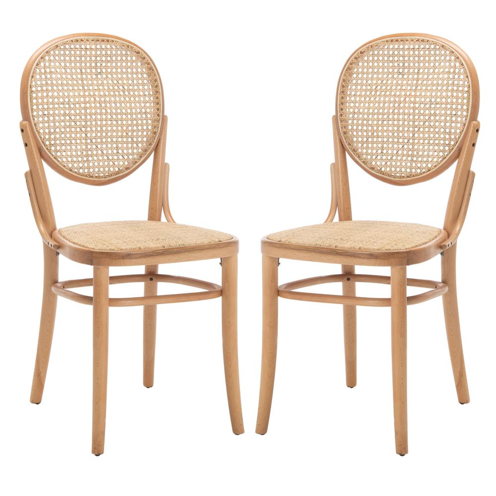 Safavieh Sonia Natural Cane Wicker Dining Chair Set Of 2 Dch9504c Set2 The Home Depot