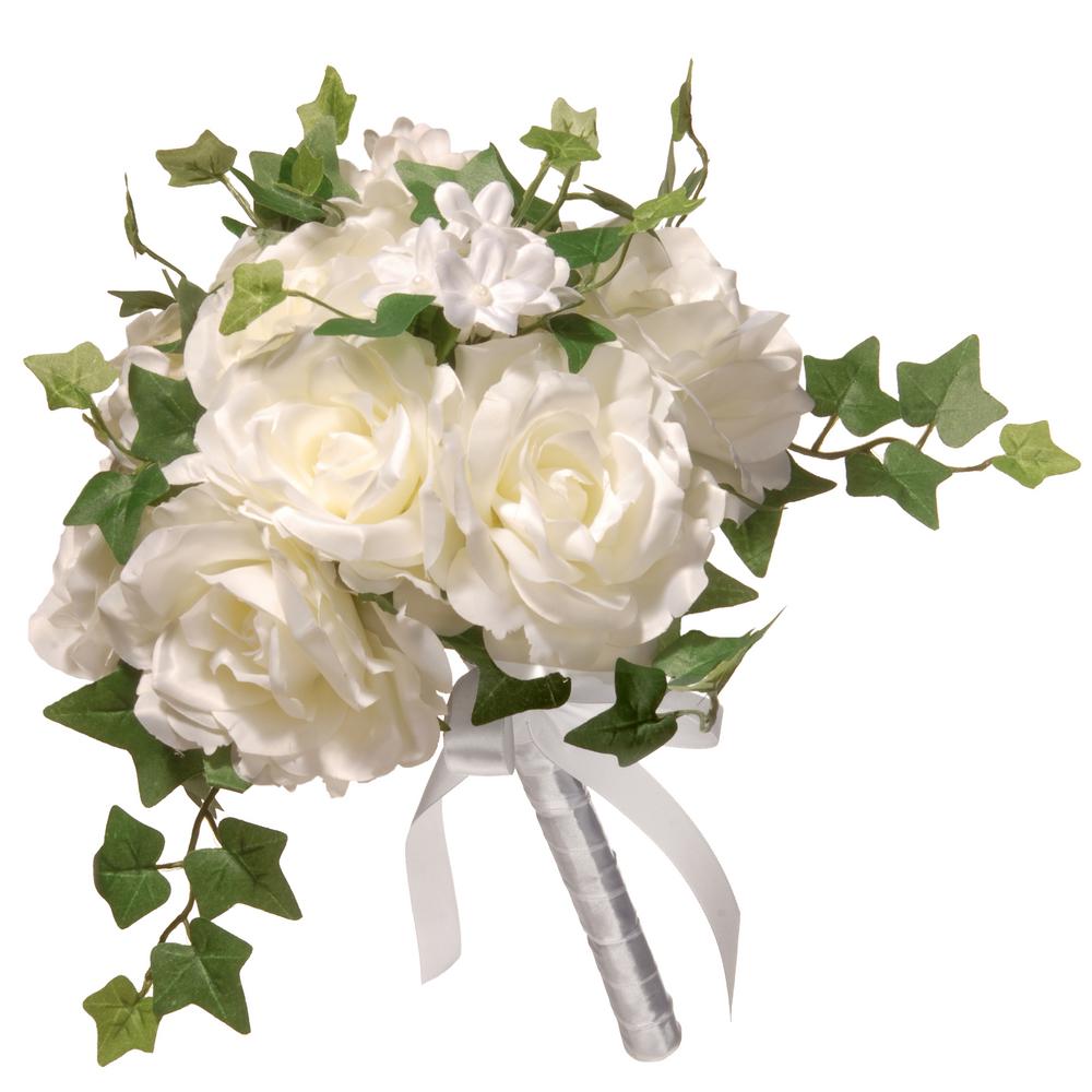 National Tree Company 12 In Rose Wedding Bouquet RAW B287 1 The