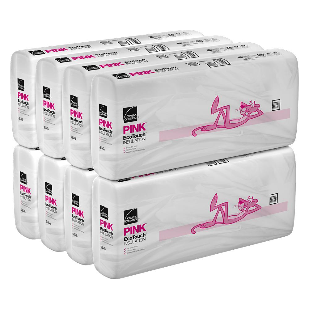 Owens Corning R 38 Ecotouch Pink Cathedral Ceiling Kraft Faced Fiberglass Insulation Batt 23 3 4 In X 48 In 8 Bags