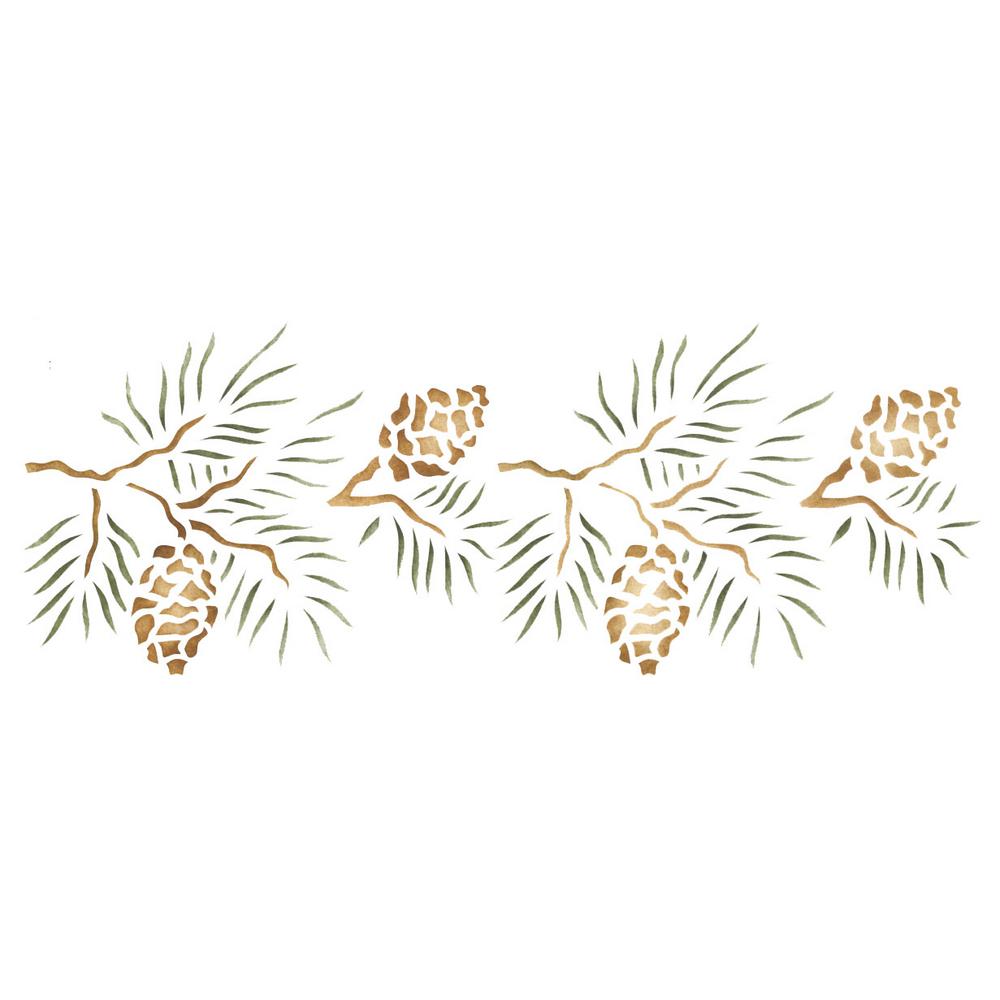Designer Stencils Pinecone Border Wall Stencil1092 The Home Depot