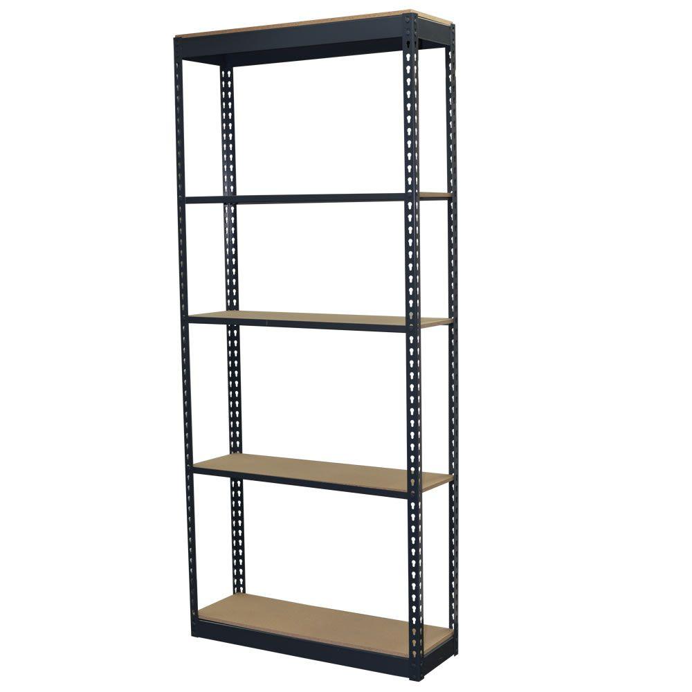 Storage Concepts 84 in. H x 36 in. W x 12 in. D 5Shelf Steel Boltless Shelving Unit with Low